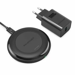  RAVPower Wireless Qi Charger with 7.5W fast charging incl. QC3 USB charger in black