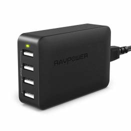 RAVPower 4-ports USB Hub Charger m. 40W in Black