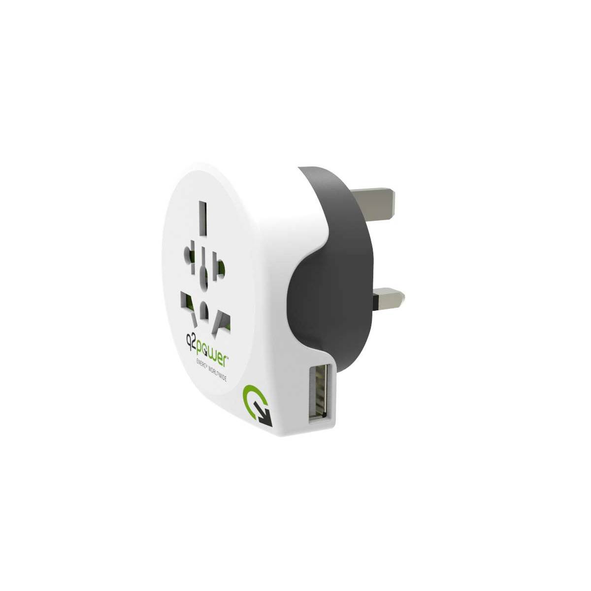 Q2Power Ultimate Travel Adapter World for US/UK/EU/AUS and USB Connectors -