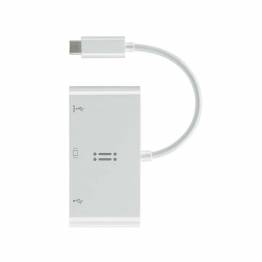 Aiino USB-c to VGA, USB 3.0 and USB-C hub in white