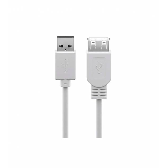 USB 1m extension cable in white