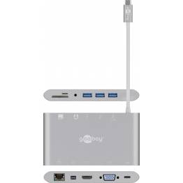 Goobay Alt-i-1 USB-C HUB w. HDMI, USB 3.0x3, mini DP, VGA, etc.