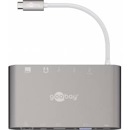  Goobay Alt-i-1 USB-C HUB w. HDMI, USB 3.0x3, mini DP, VGA, etc.