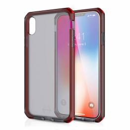 ITSKINS Cover for iPhone X's Max Transparent Frost Grey/Red