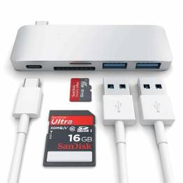 Satechi USB-C Pass Through USB Hub - 3-in-1 Hub. Compatible with New MacBooks, allowing charge!