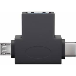 USB to USB-C and MicroUSB multi USB adapter