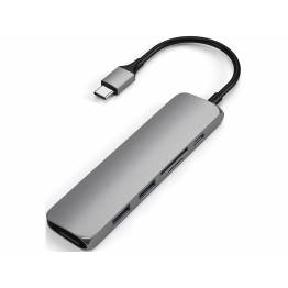 Satechi Slim USB-C MultiPort Adapter V2 m. HDMI, USB 3.0, Space Grey