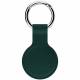 AirTag keychain ring in silicone in midnight green