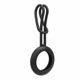 AirTag keychain ring in silicone in black