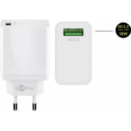  iPad / iPhone QC3.0 charger 18W from Goobay - white