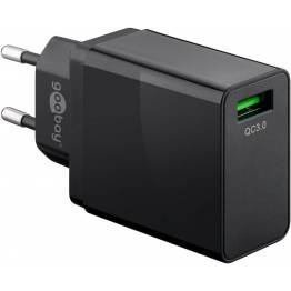 iPad / iPhone QC3.0 charger 18W from Goobay - Black