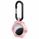 AirTag holder in extra protective silicone with carabiner - Rose