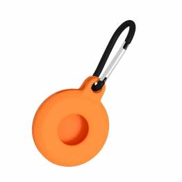 AirTag holder in silicone with carbine - Orange