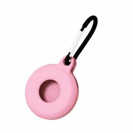 AirTag holder in silicone with carbine - Pink