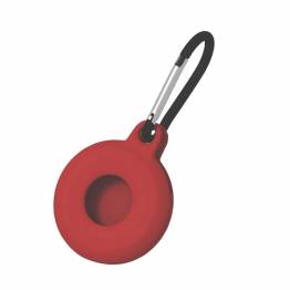 AirTag holder in silicone with carbine - Red