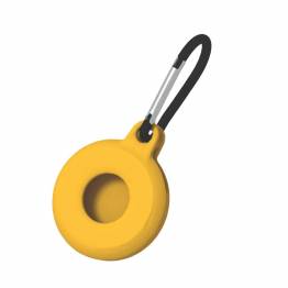 AirTag holder in silicone with carbine - Yellow