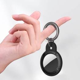  AirTag holder for key ring in carbon fiber reinforced plastic - Green