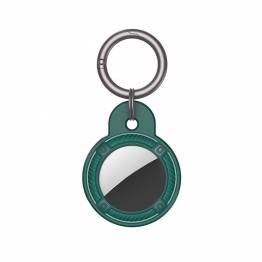 AirTag holder for key ring in carbon fiber reinforced plastic - Green
