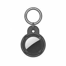 AirTag holder for key ring in hard-wearing protective plastic - Black