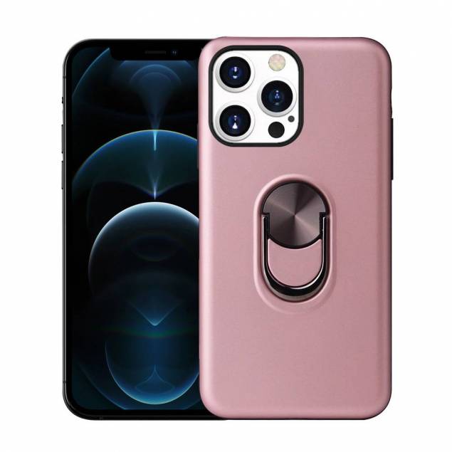 Smart iPhone 13 Pro cover 6.1" with 360° stand and magnet - Rose Gold