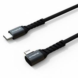  CYNOVA Lightning to USB-C cable with bend 65 cm - black woven