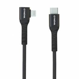 CYNOVA Lightning to USB-C cable with bend 65 cm - black woven
