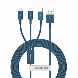 Baseus Superior 3-in-1 USB cable Lightning, MicroUSB and USB-C - blue