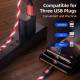 Luminous magnet multi charger cable -Lightning, MicroUSB, USB-C - Red