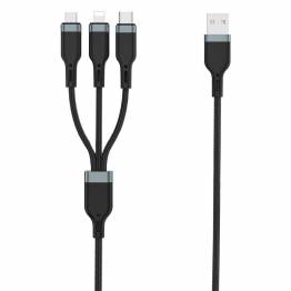  WiWU multi charger and data cable USB to Lightning, MicroUSB and USB-C