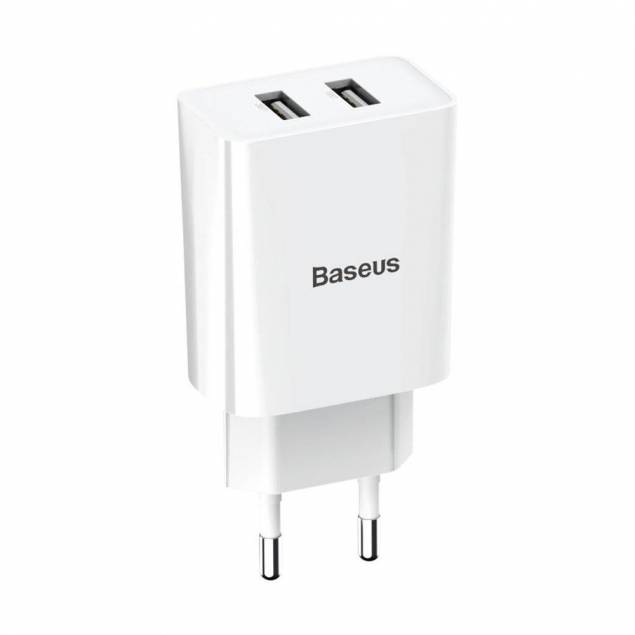 Baseus iPhone / iPad USB charger 2.1A x2 - 10.5W - White