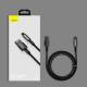 Baseus Tungsten Gold Hardened Woven Lightning Cable - 2m - Black