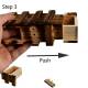 Wooden puzzle box with secret drawer for play and geocaching - big
