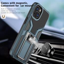  Magnetic iPhone 13 craftsman cover 6.1" w kickstand - Black/blue