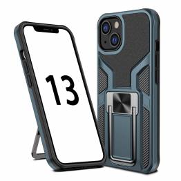 Magnetic iPhone 13 craftsman cover 6.1" w kickstand - Black/blue