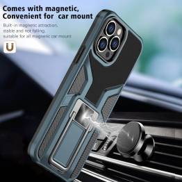  Magnetic iPhone 13 Pro Max craftsman cover 6.7" w kickstand - Black/blue