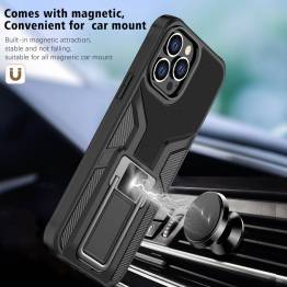  Magnetic iPhone 13 Pro Max craftsman cover 6.7" w kickstand - Black