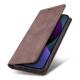 iPhone 13 Pro Max cover w flap, card slots in art leather - Dark brown