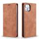 iPhone 13 Pro Max cover w flap, card slots in art leather -Light brown