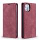 iPhone 13 Pro Max cover w flap, card slots in art leather - Red-brown