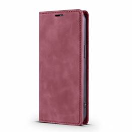  iPhone 13 Pro cover w flap, card slots - artificial leather -Red-brown