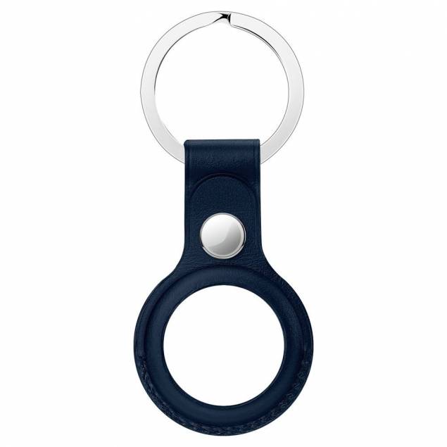 ESR AirTag holder for keychain in imitation leather - Navy blue
