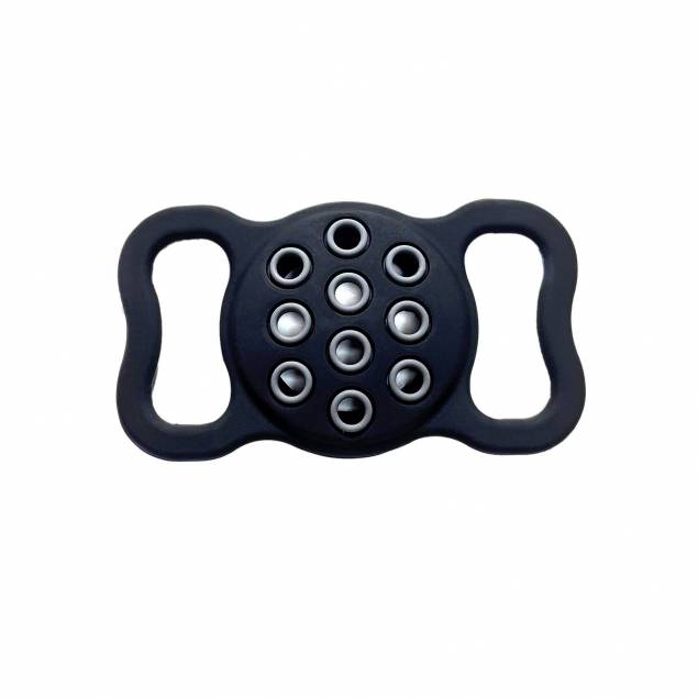 AirTag holder for pets in silicone - Black/Gray