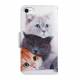 iPhone 7/8/SE 2020 cover w flap and card slot in artificial leather - Cats