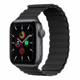 Magnetic Apple Watch strap in silicone 42/44/45mm - Gray/Orange