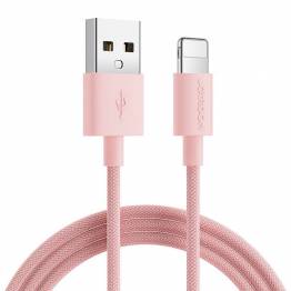 Joyroom USB for Lightning cable - woven pink