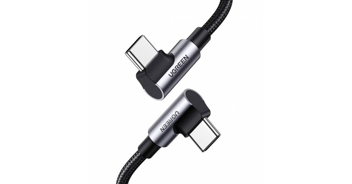 Ugreen USB to USB-C QC3.0 cable with angle - 2m - Black woven 