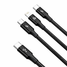  Baseus multi charger cable USB-C for Lightning, USB-C and Micro USB