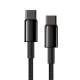 Baseus Tungsten Gold hardened woven USB-C cable - 100W - 1m - Black