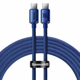  Baseus Crystal Shine hardened woven USB-C cable - 100W - 2m - Blue
