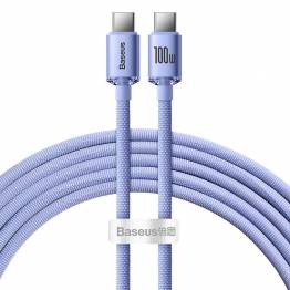  Baseus Crystal Shine hardened woven USB-C cable - 100W - 2m - Purple